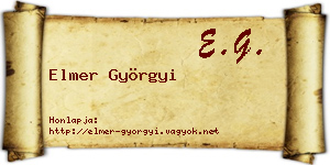 Elmer Györgyi névjegykártya