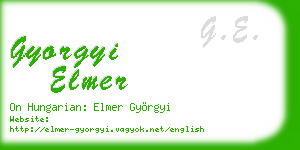 gyorgyi elmer business card